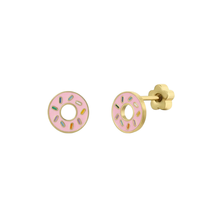 Donut Enamel Flat Back Kids Earrings