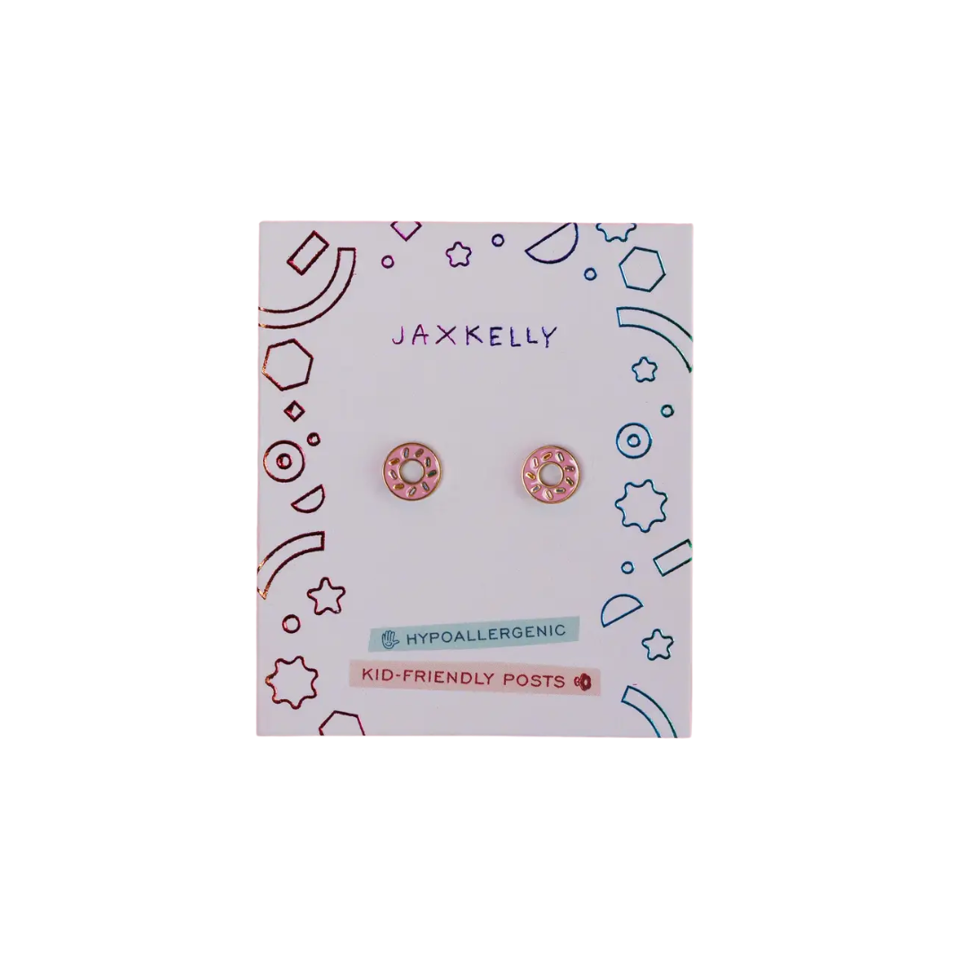 Donut Enamel Flat Back Kids Earrings