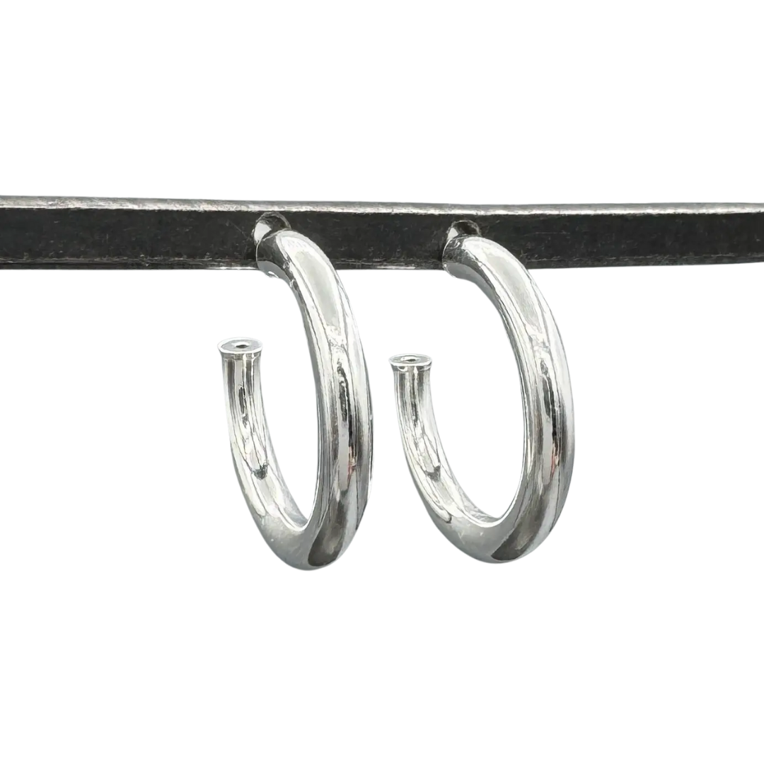 Silver 20mm Tube Hoops