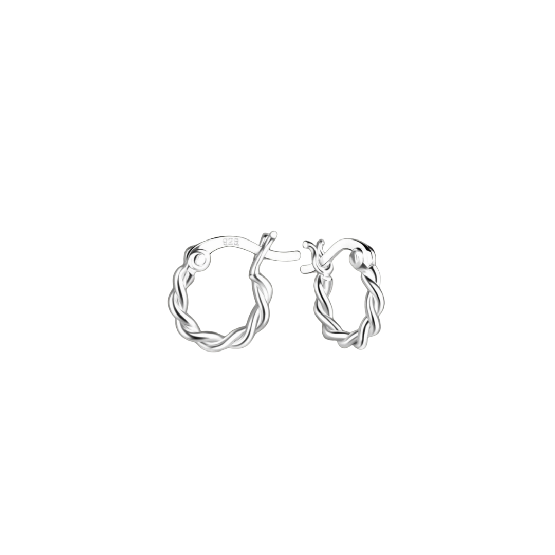 10mm Twisted French Lock Huggie Hoops