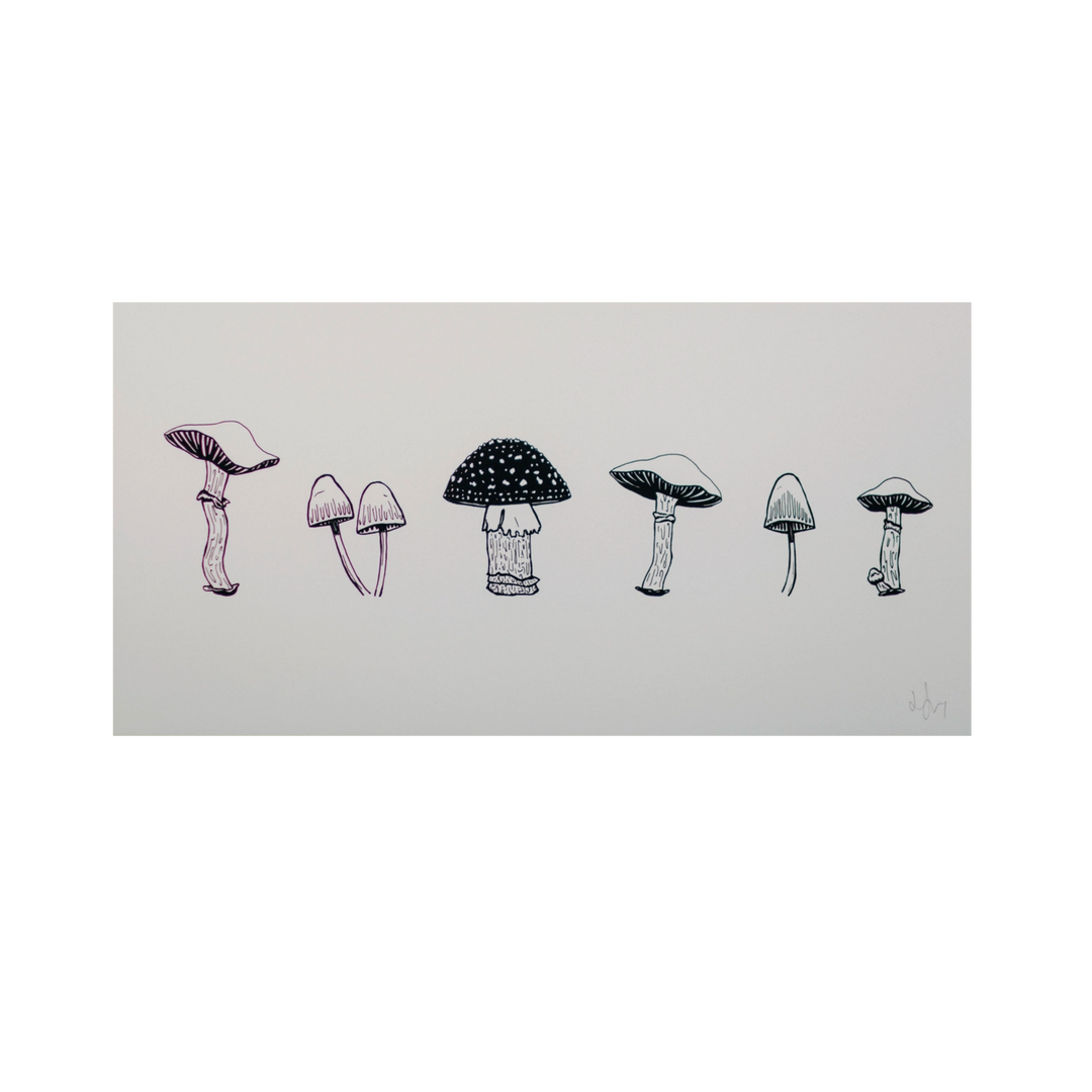 Mushroom Line Art Print