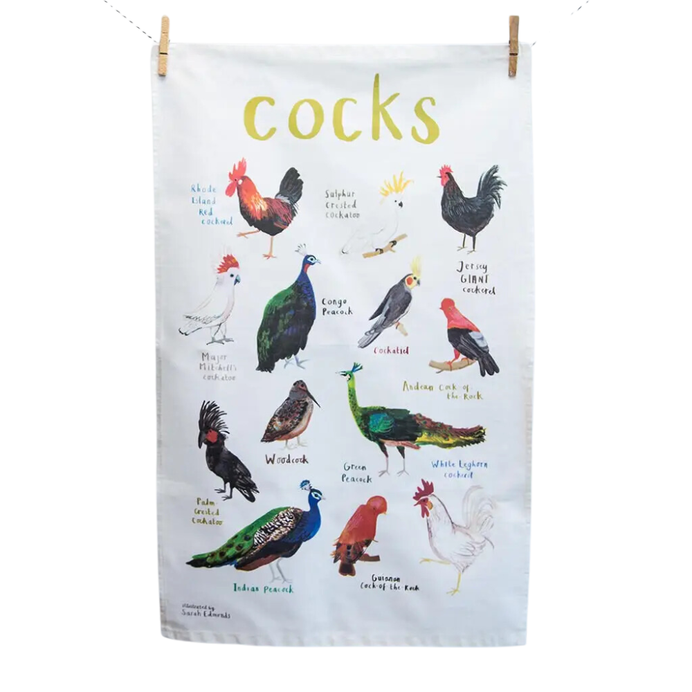 Cocks Bird Cotton Tea Towel