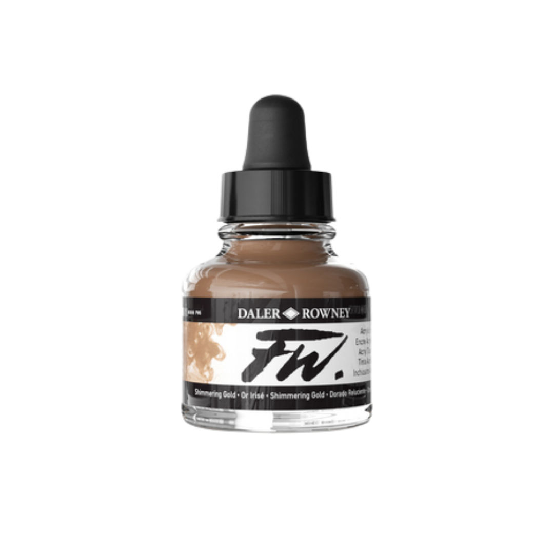 FW Liquid Acrylic Ink 1oz - Shimmering Gold