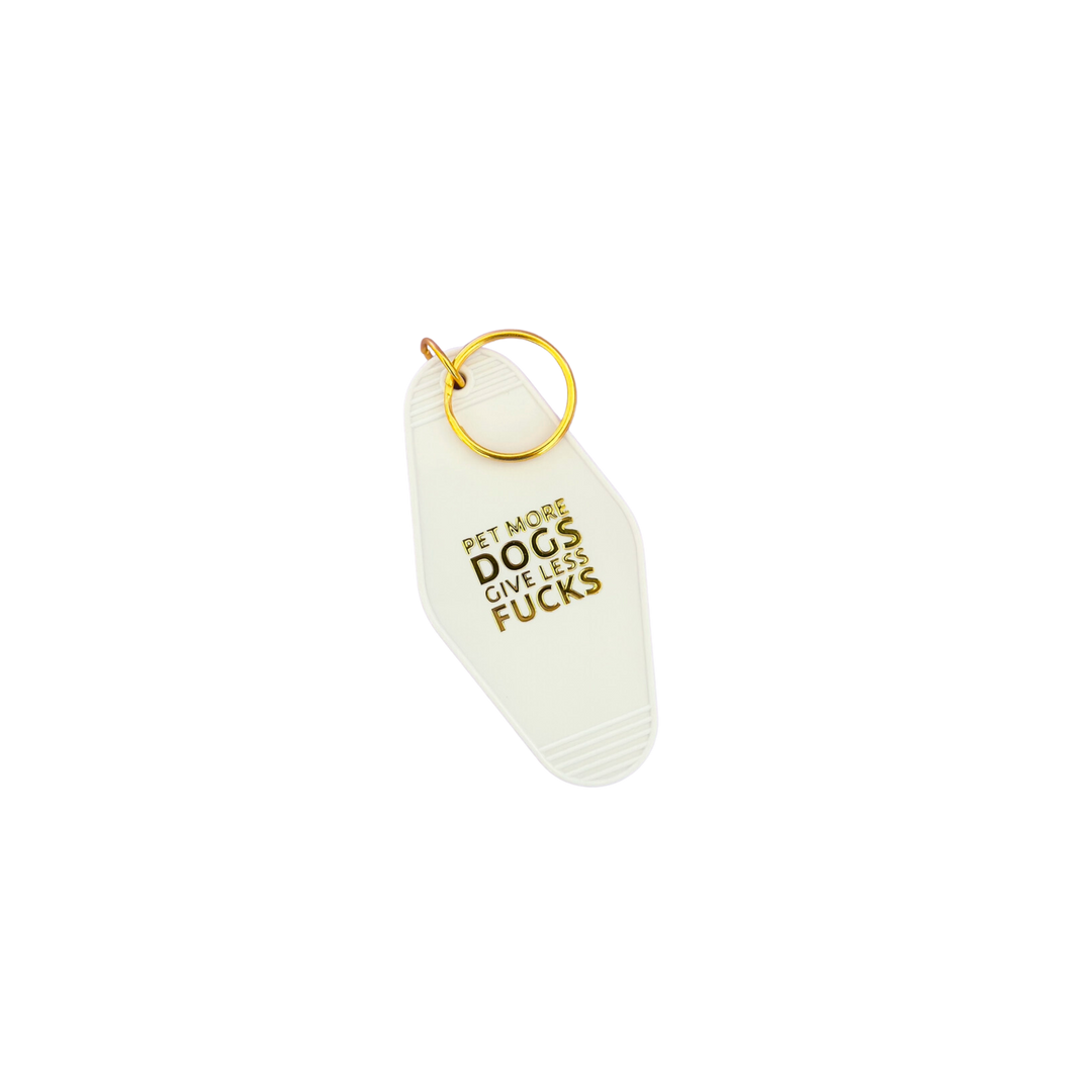 Pet More Dogs Give Less Fucks Gold Printed Keychain