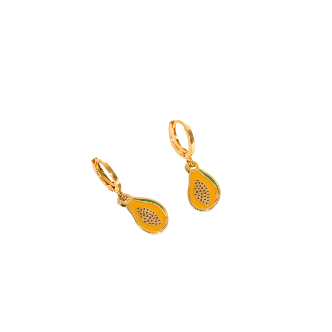 Papaya Huggie Hoop Earrings
