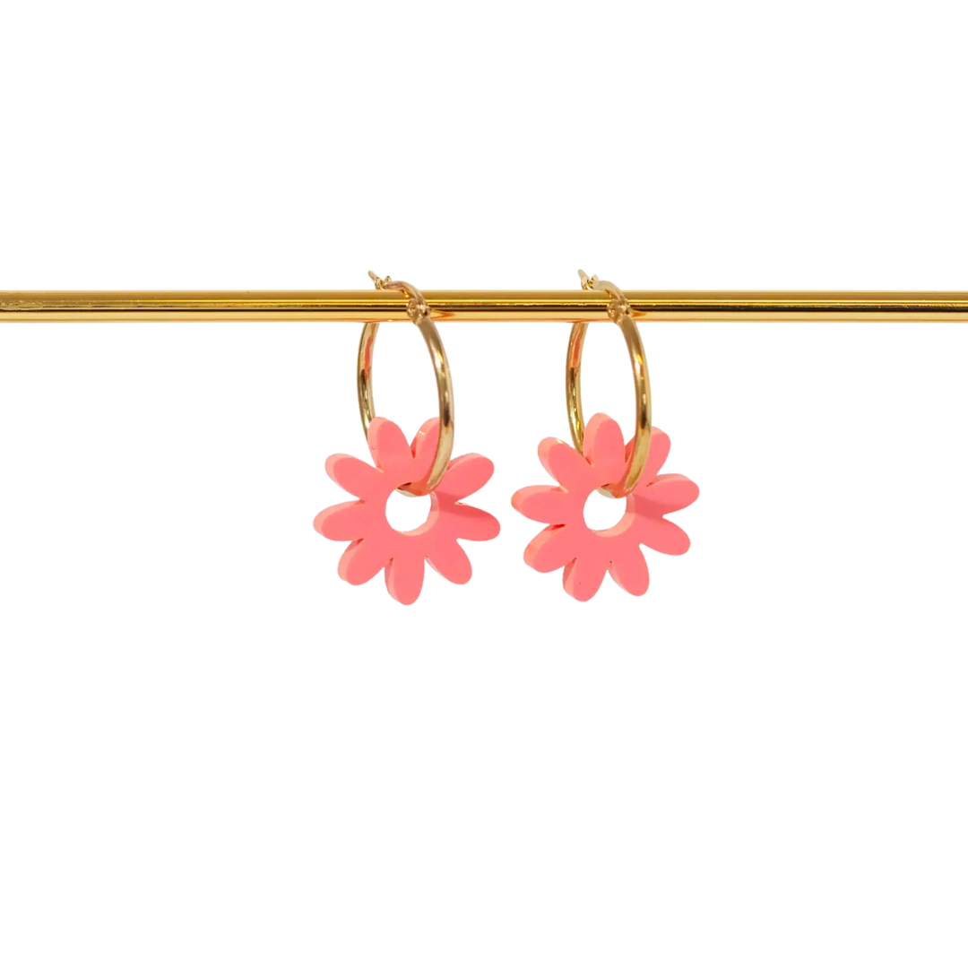 Marguerite Daisy Hoop Earrings