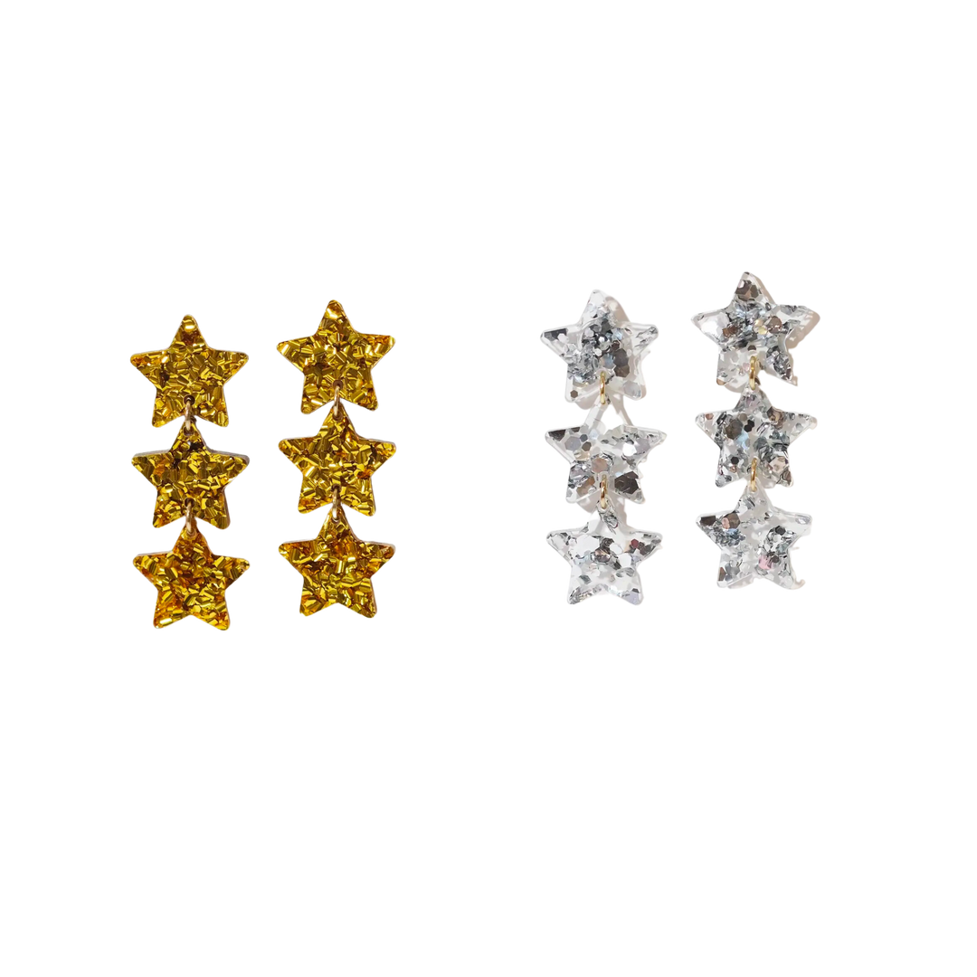 Star Chain Dangle Earrings