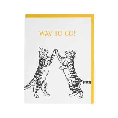 Cat High Five Congratulations Card