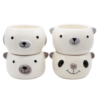 Animal Face White Pots
