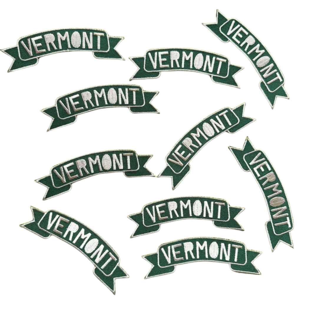 Vermont Banner Patch - Iron On VT Decal Souvenir