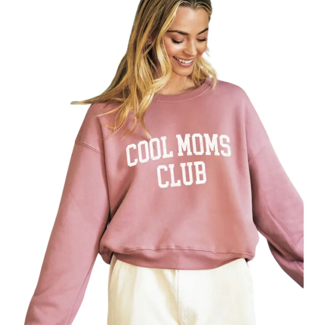 Cool Moms Club Mid Graphic Sweatshirt - Mauve
