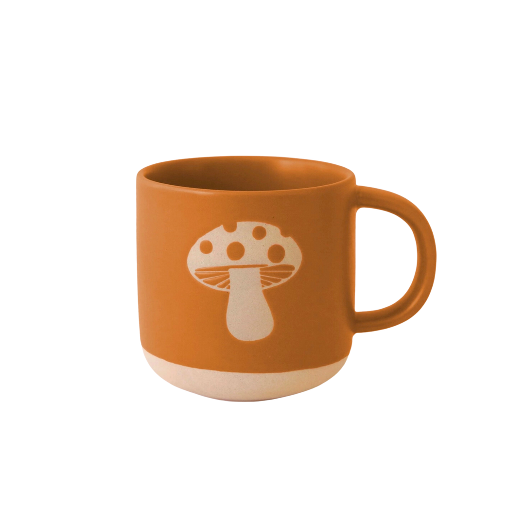 Retro Ceramic Mushroom Mug in Spice