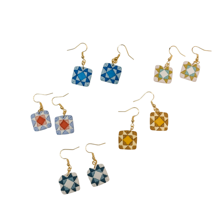 Quilt Block Dangle Earrings