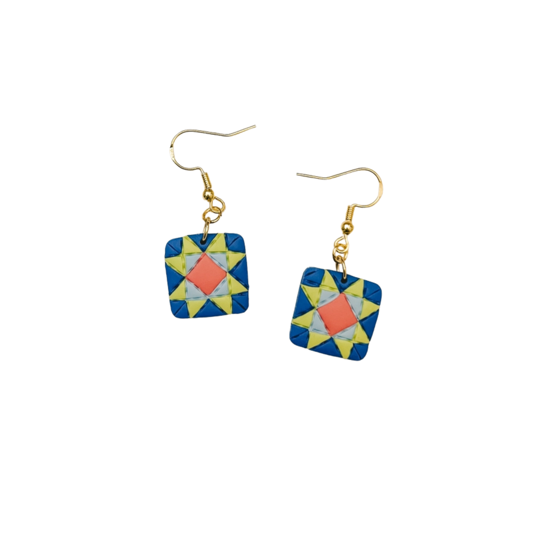 Quilt Block Dangle Earrings