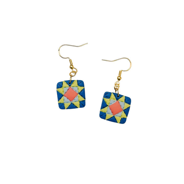 Quilt Block Dangle Earrings