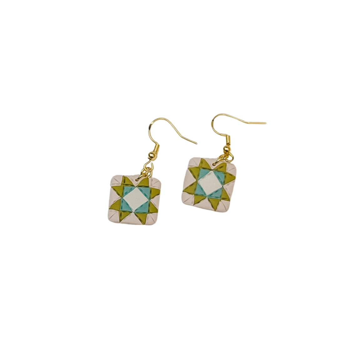 Quilt Block Dangle Earrings