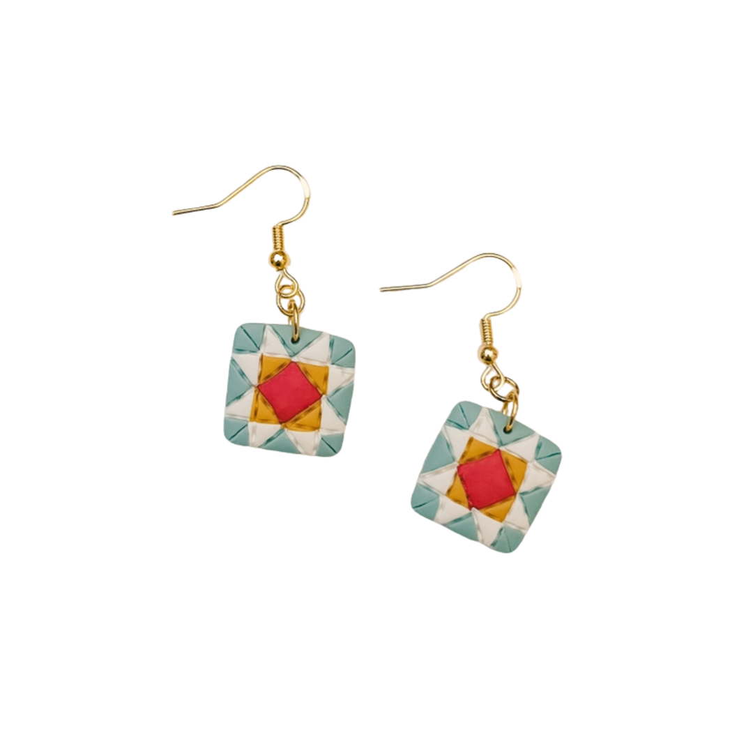 Quilt Block Dangle Earrings