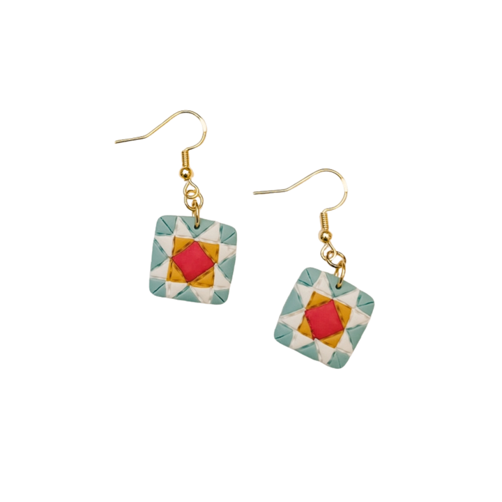 Quilt Block Dangle Earrings