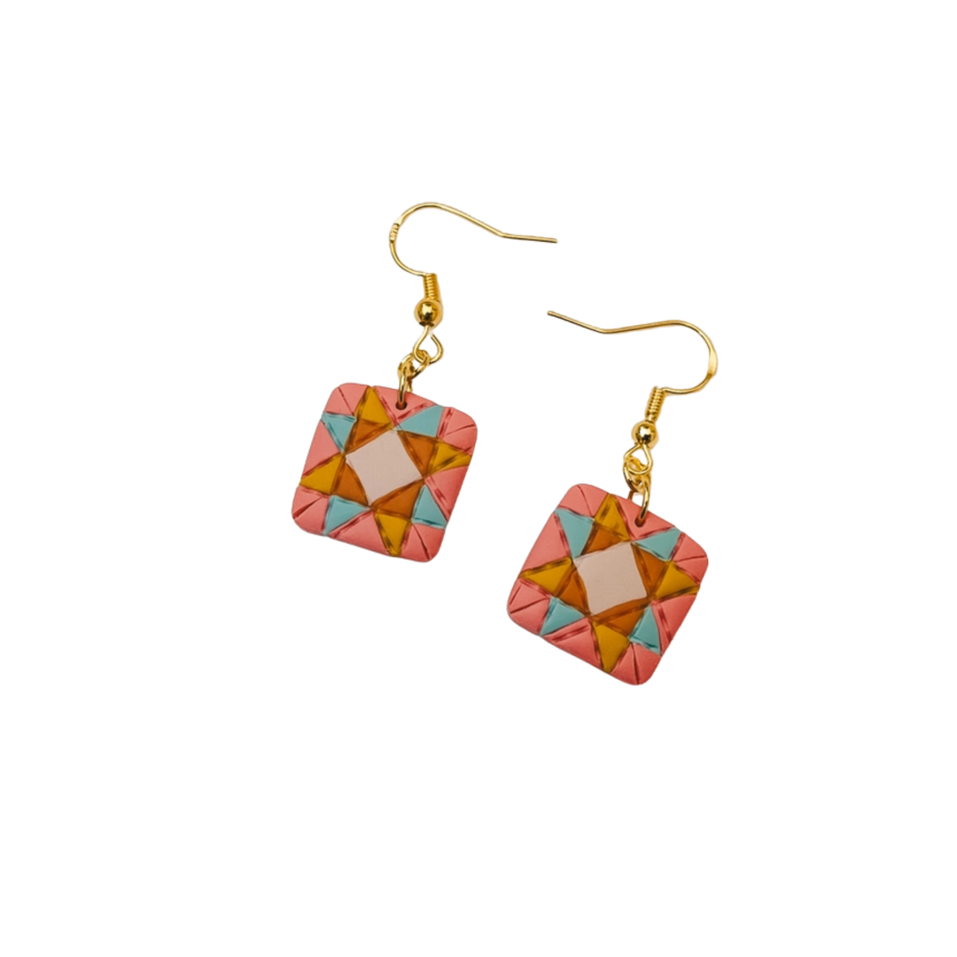 Quilt Block Dangle Earrings