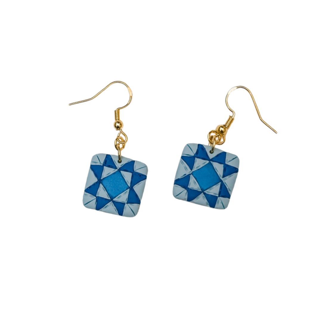 Quilt Block Dangle Earrings