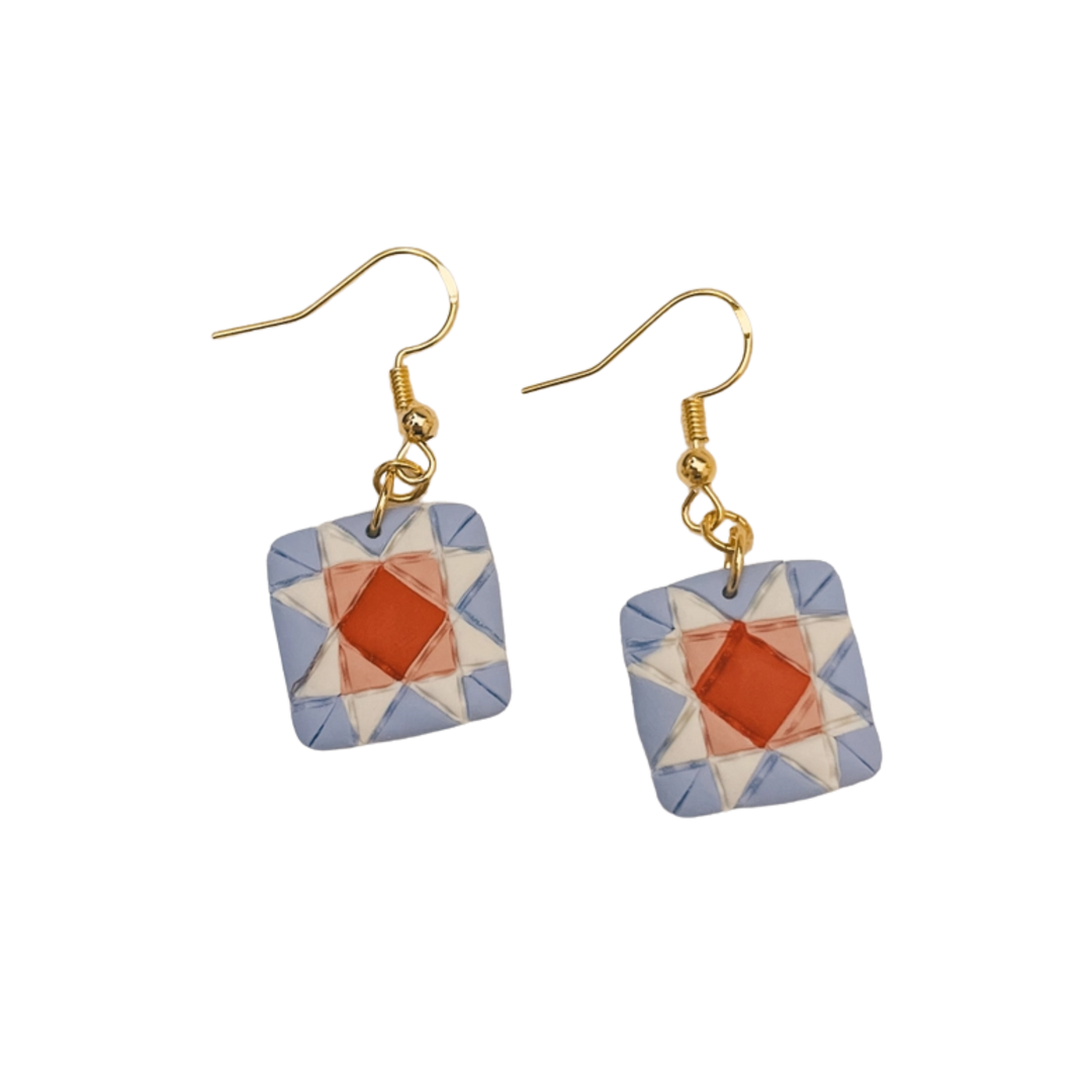 Quilt Block Dangle Earrings