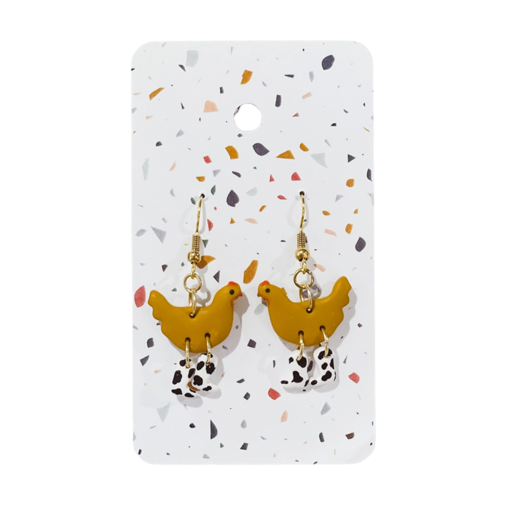 Chickens with Cowboy Boots Earrings