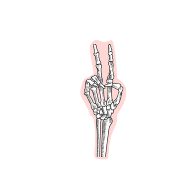 Skeleton Peace Sticker