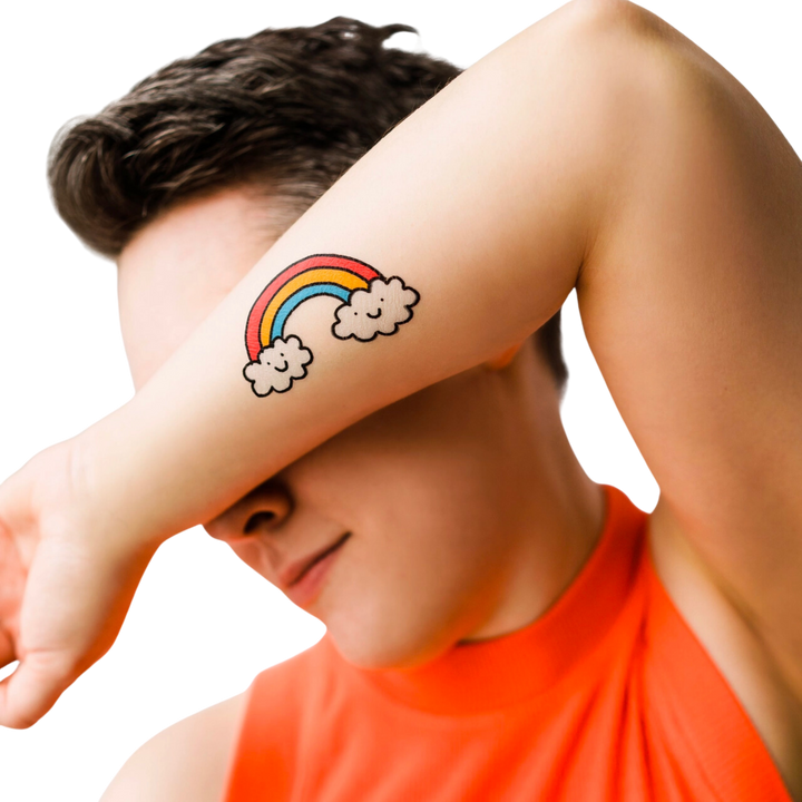 Cheery Rainbow Tattoo Pair