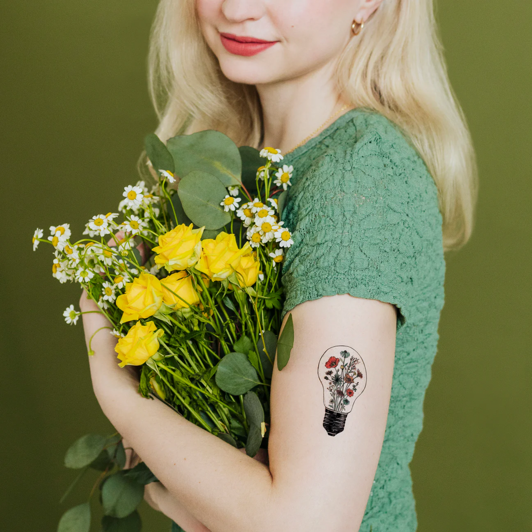 Bright Blooms Tattoo Pair
