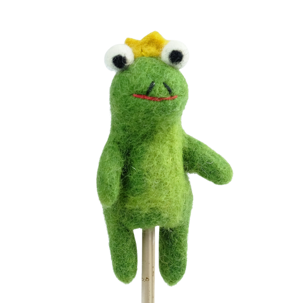 Frog Prince Felt Finger Puppet