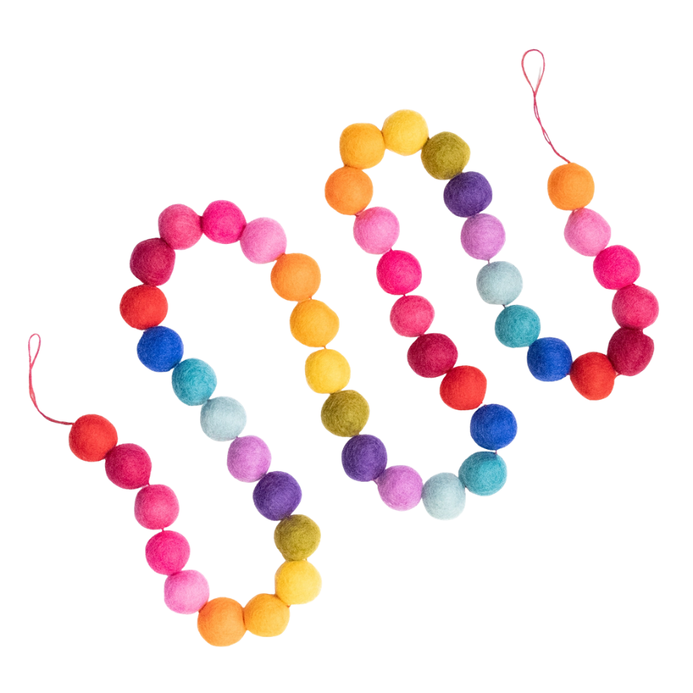 Rainbow Ball Felt Garland