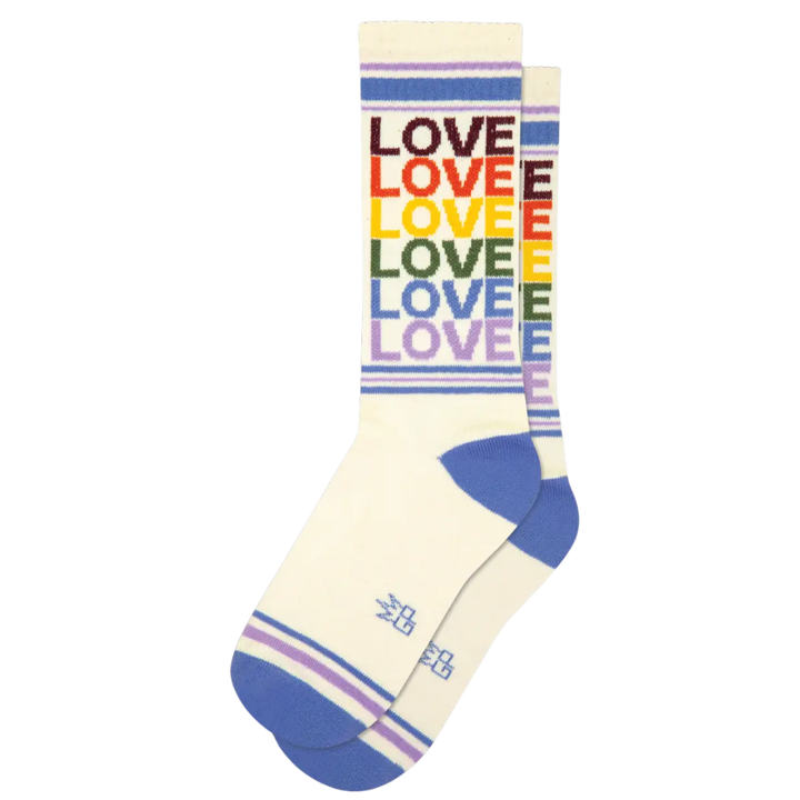 Love - Vintage Rainbow Gym Crew Socks