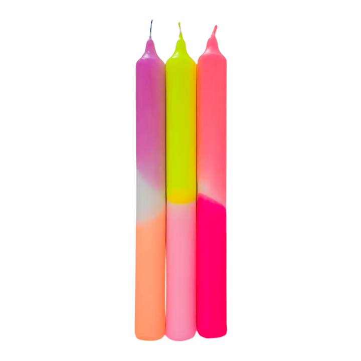 Dip Dye Neon Candle - Summer Breeze