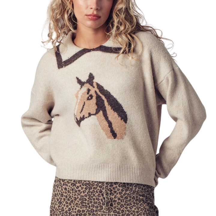 Equestrian Horse Knit Sweater