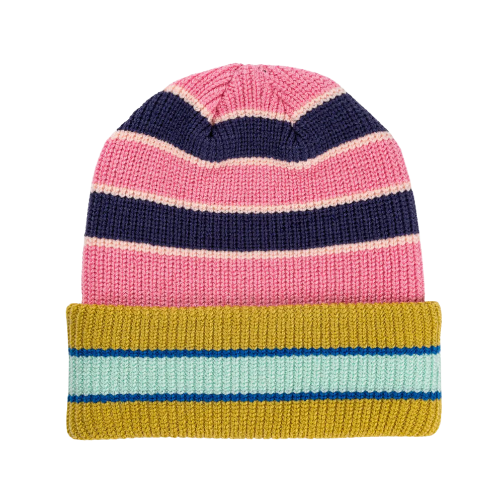 Zipper Stripe Plush Beanie
