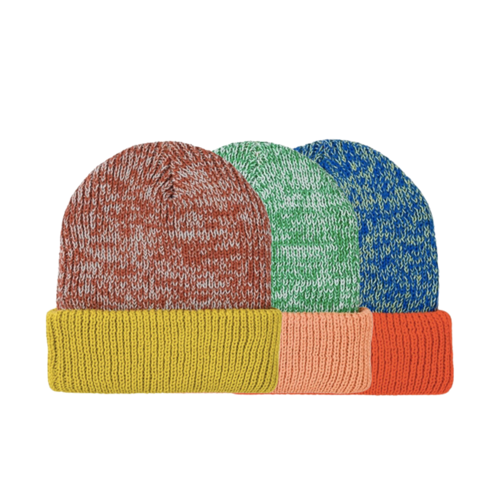 Colorblock Plush Knit Beanie