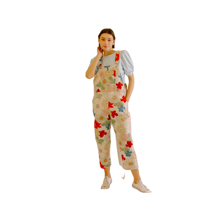 Multi Color Floral Overall Pants