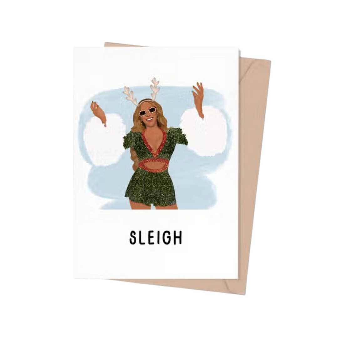 Beyoncé Sleigh Christmas Greeting Card