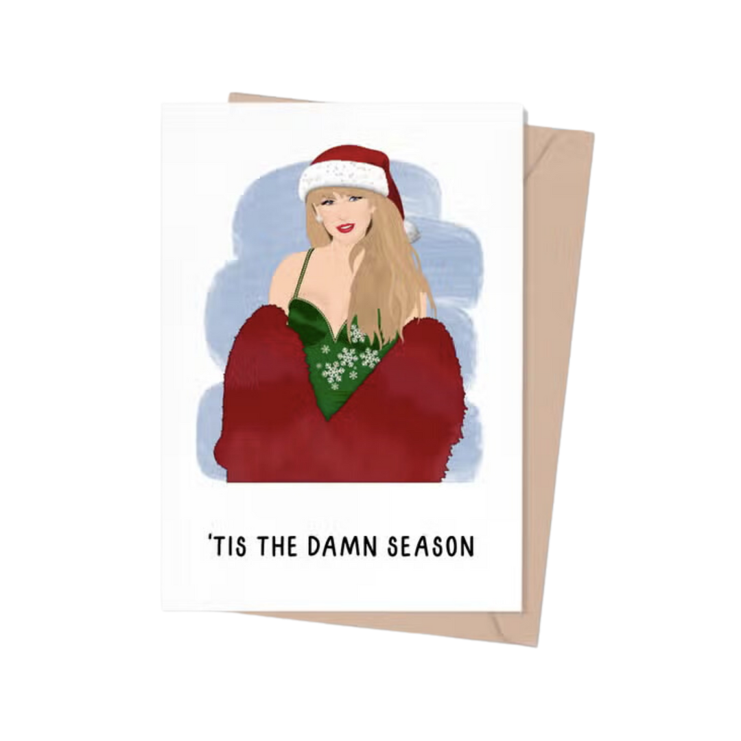 Taylor Swift Santa Tis the Damn Season Holiday Card