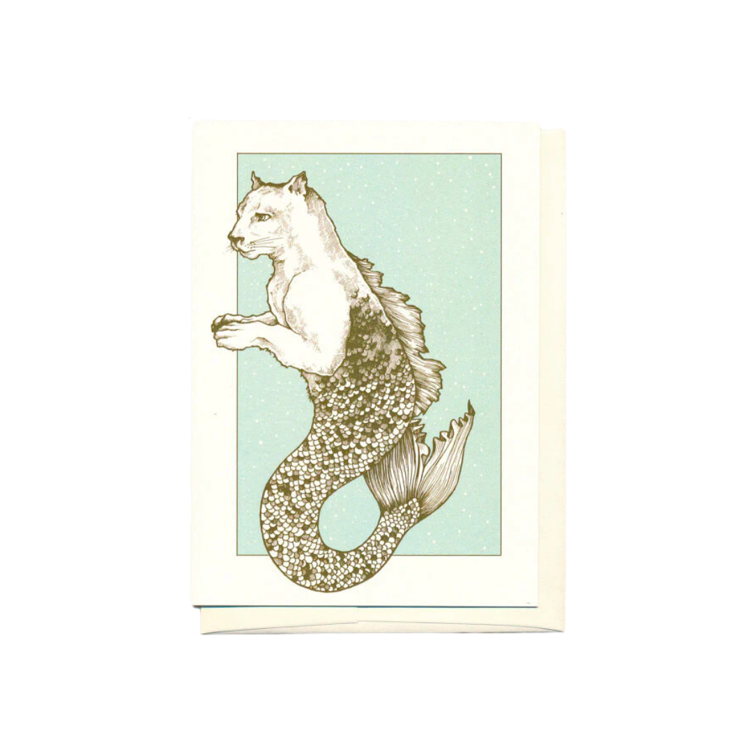 Cougar-Mermaid The Way Home Greeting Card