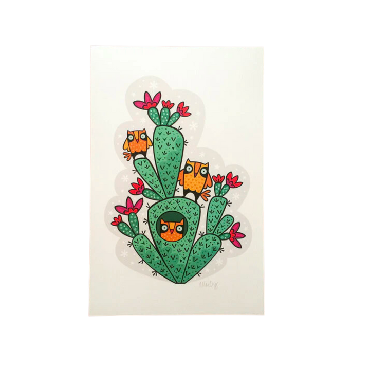 Owl Cacti Print 11X17