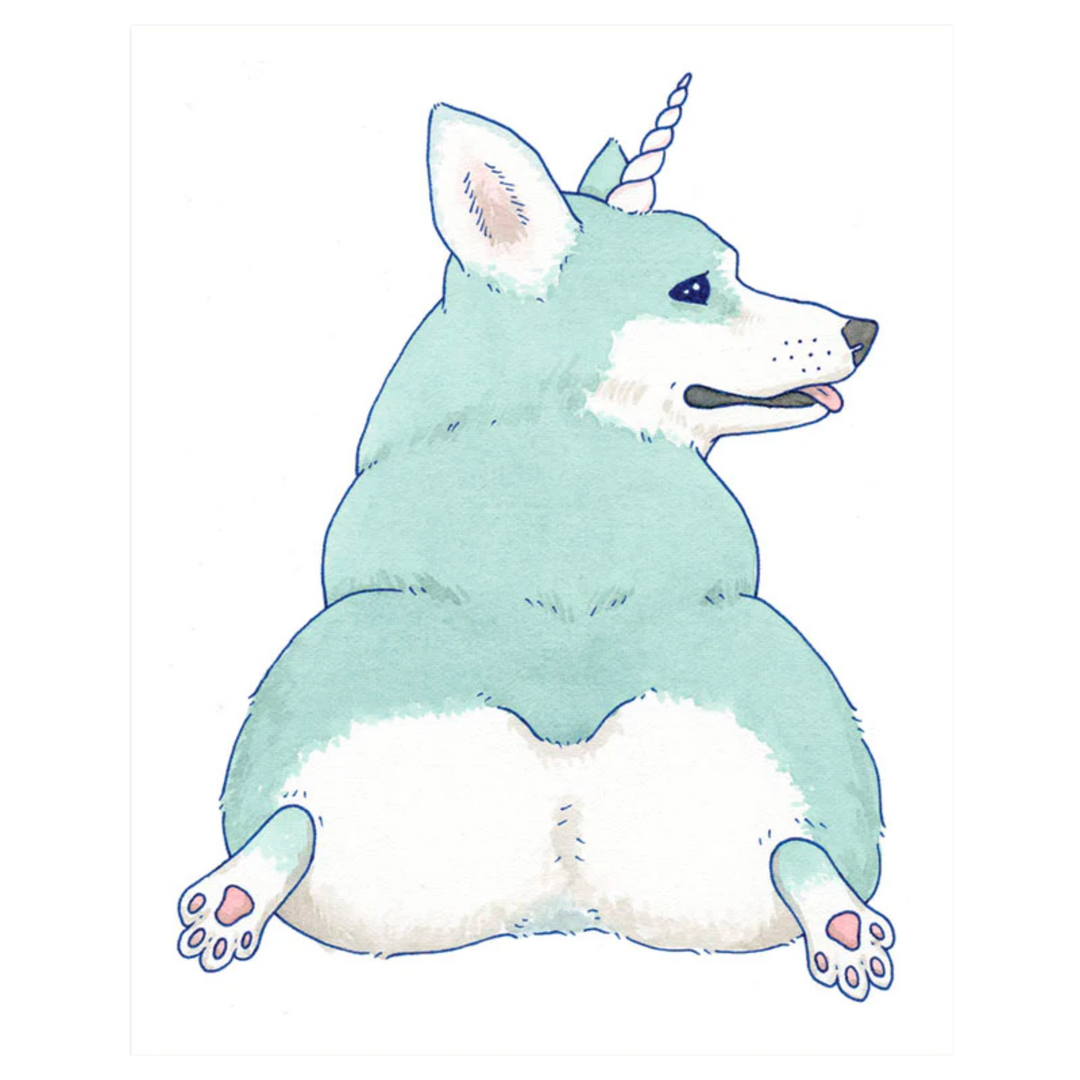 Unicorgi Art Print