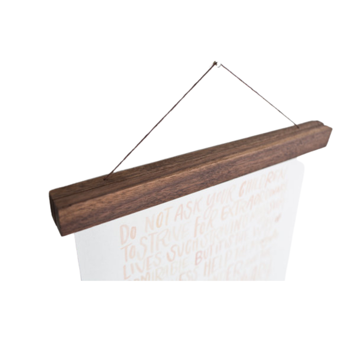 Wooden Poster Hanger - Walnut 6 inches