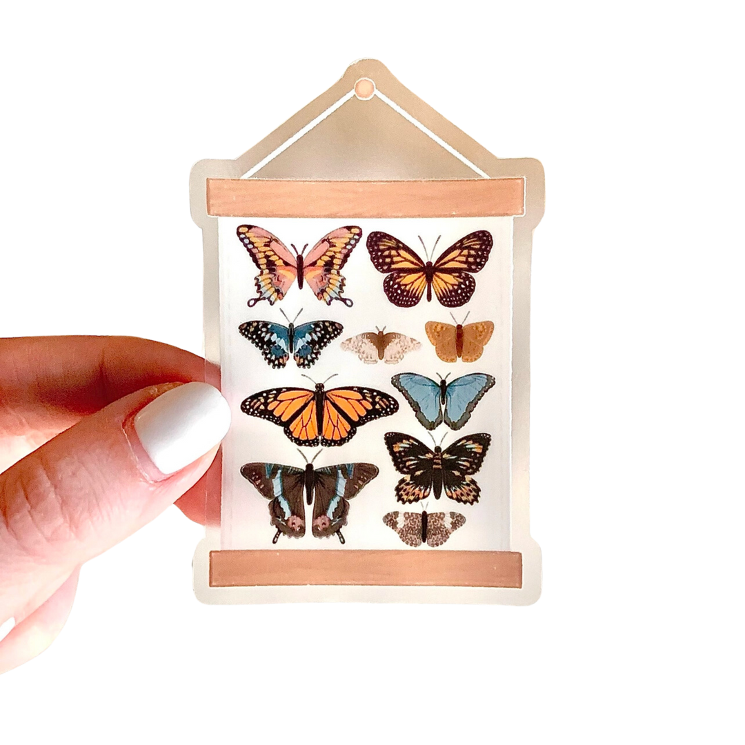 Clear Butterfly Banner Sticker