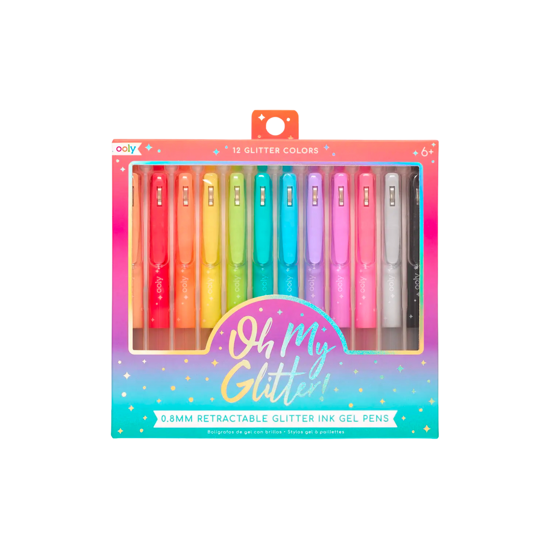 Oh My Glitter! Retractable Glitter Gel Pens - Set of 12