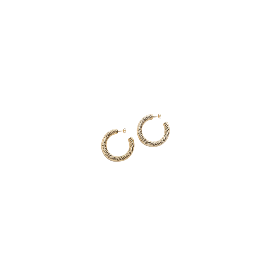 1.5" Twist Hoops in 14K Gold