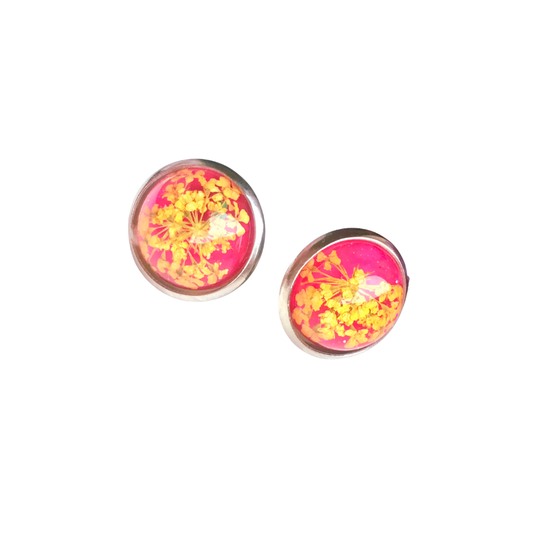 Queen Anne's Lace Resin Studs
