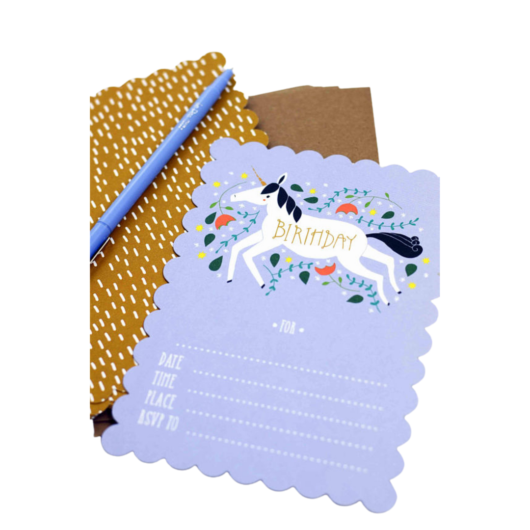 Unicorn Birthday Invitations