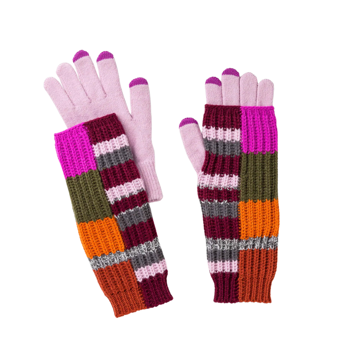 Patchwork 2-in-1 Armwarmer Gloves