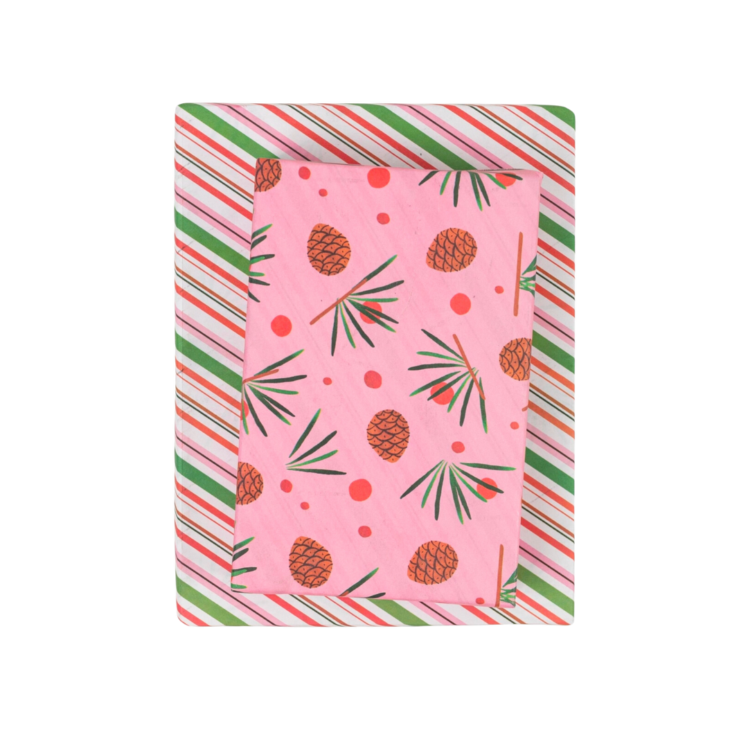 Pink Pinecones Double Sided Eco Wrapping Paper